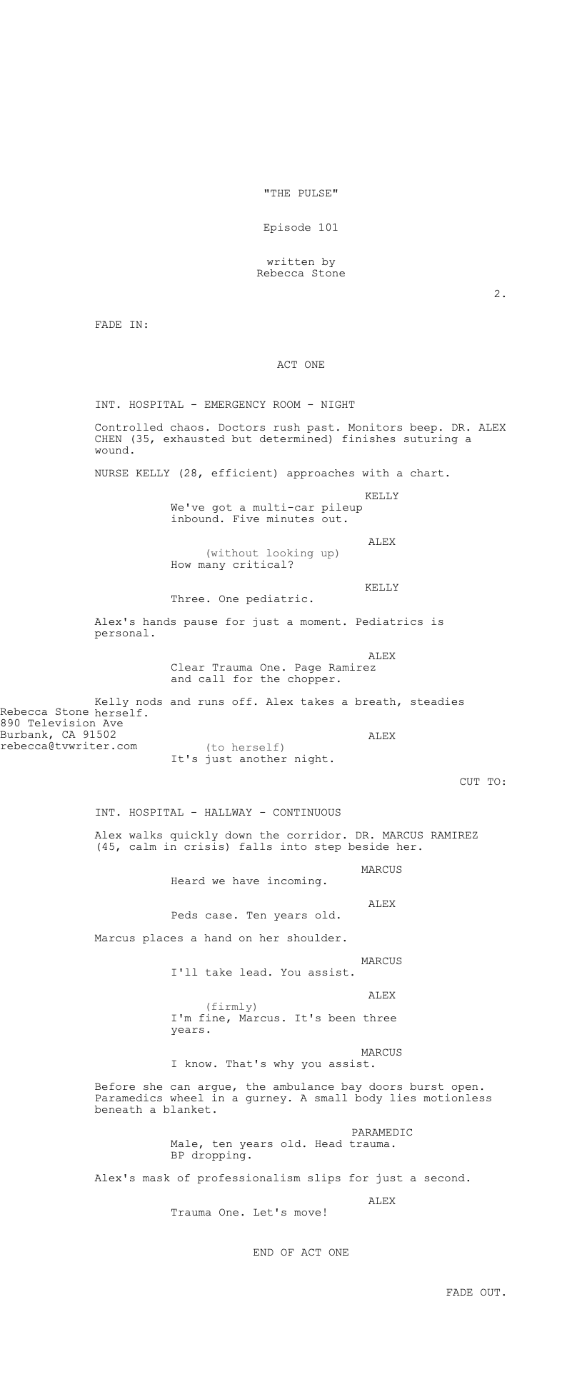 Television script screenplay